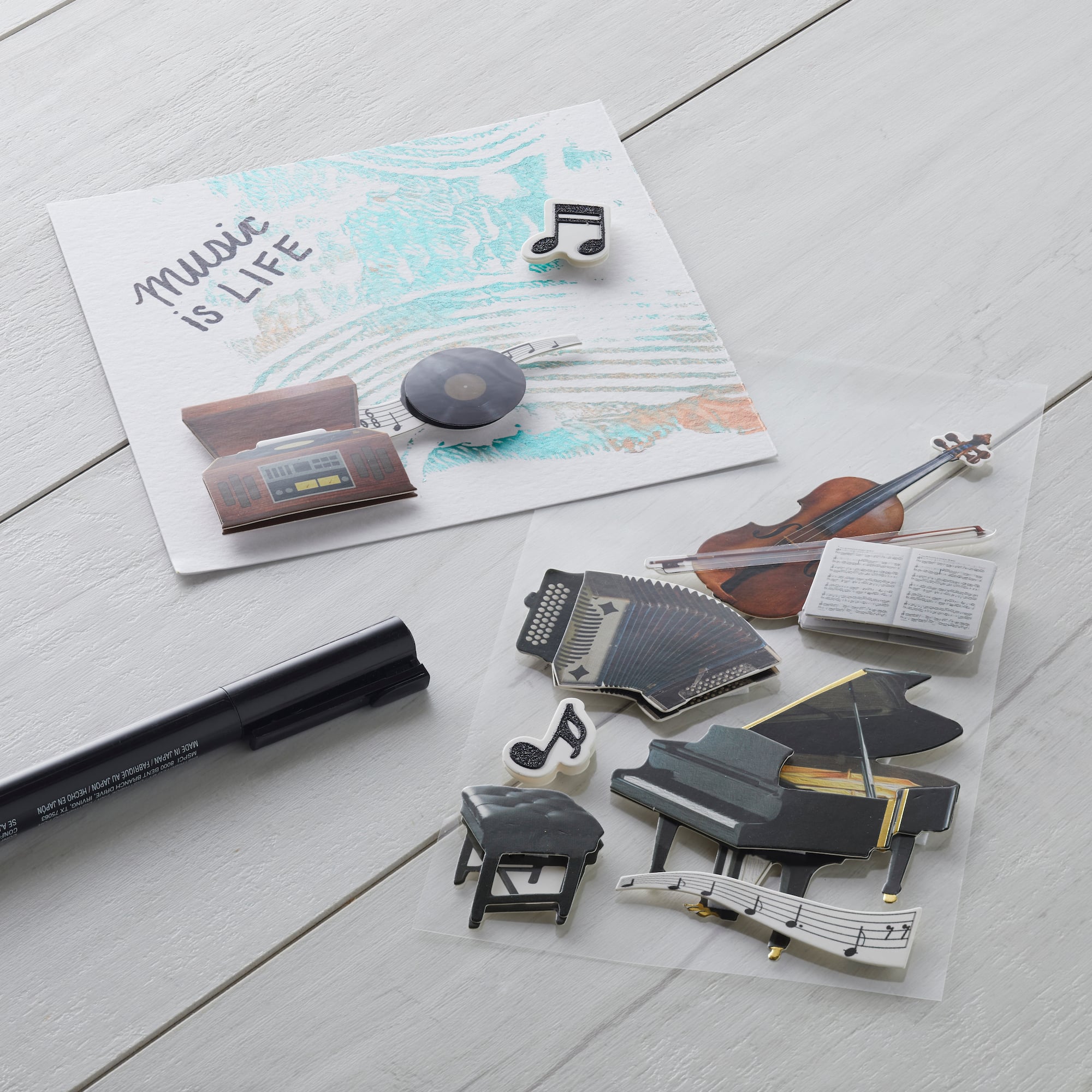 Record Player Dimensional Stickers by Recollections™